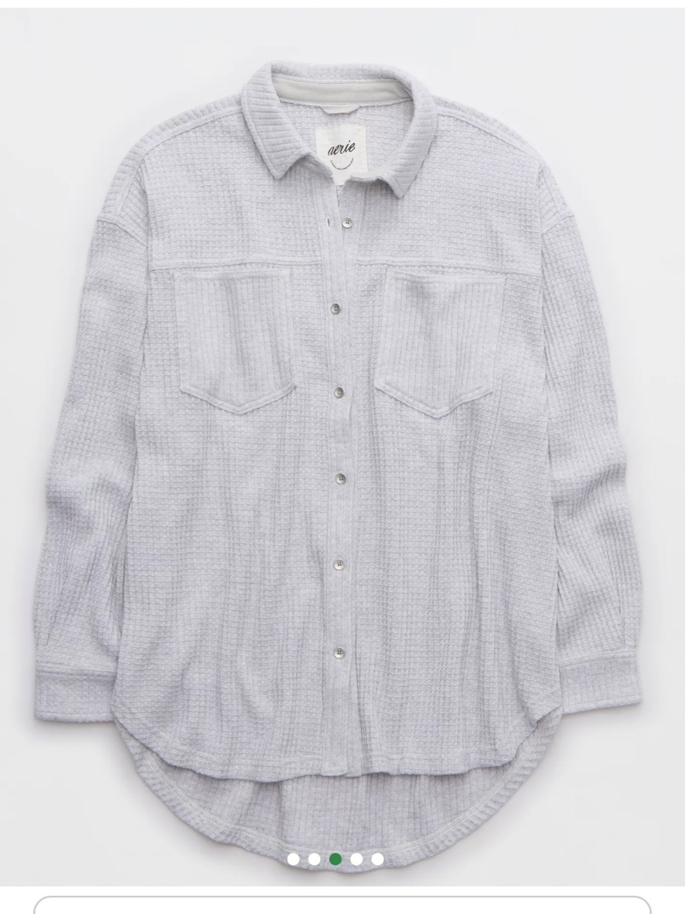 Aerie "Anytime Fave" Waffle Knit Button Down Shirt